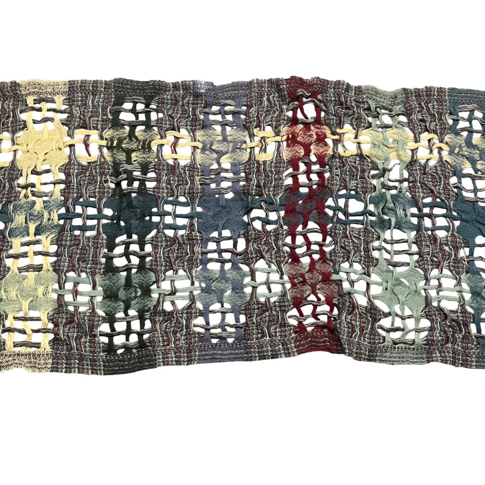 NEW Suantrai Jameson Irish Whiskey Pure Wool Scarf Open Weave Plaid Multi Color
